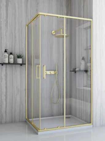 Душова кабіна REA CITY 80х100 BRUSHED GOLD — Photo 3