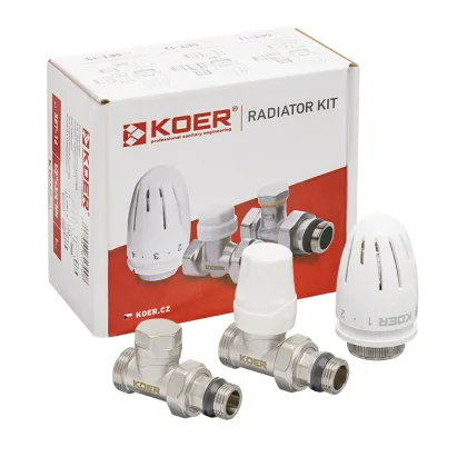 Комплект для підключення радіатора Koer SET-15 - 1/2"x3/4" (прямий) з термоголовкою ЗЗ (KR3180) — Photo 4
