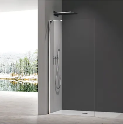 Душова перегородка Koer SR SP02-100x200-TR-01 Walk-In прозоре скло Easy Clean 8мм, хром (KR5395) — Photo 19