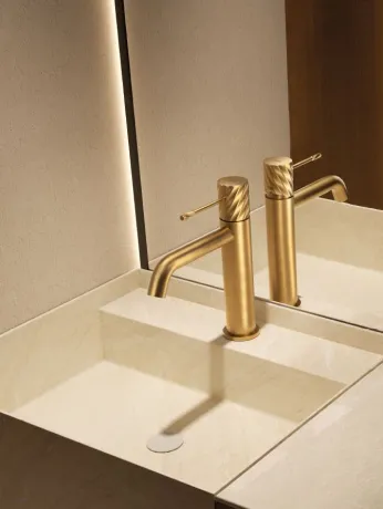 IMEX BLESS BRUSHED GOLD Змішувач для умивальника, PVD матове золото — Photo 3