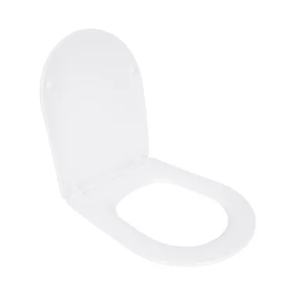 Сидіння для унітазу Qtap (Evia, Arvin, Leo 630) 410x330x22 мм, White, з мікроліфтом, Slim Duroplast, Quick Release QTSC179W49264 — Photo 2
