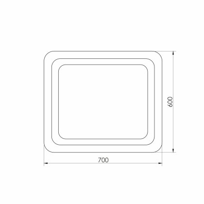 LUNA TANGA зеркало підвісне прямокутне 60*70см, з підсвічуванням по контуру, з кнопковим вимикачем — Photo 3