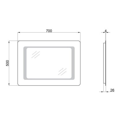 Дзеркало Qtap Leo 500х700 з LED-підсвічуванням, Reverse QT117812086080W — Photo 1