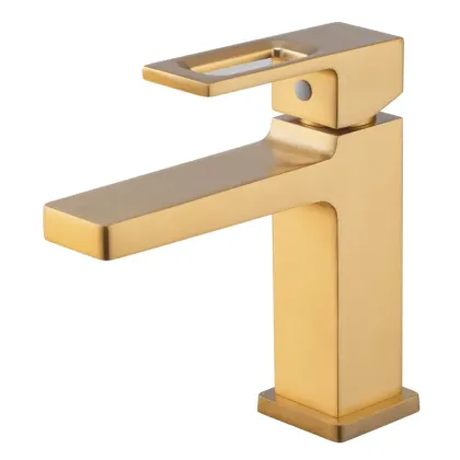 Змішувач для умивальника Haiba KANT 001 BRUSHED GOLD (HB9605)
