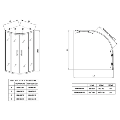 Душова кабіна без піддону Koer SR SC04-90x90x195-TR-02 прозоре скло Easy Clean 5мм SS Color (KR5682) — Photo 13