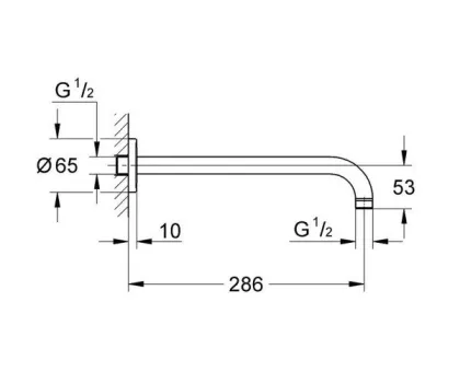 Душовий кронштейн Grohe (286 мм) (28576000) — Photo 1