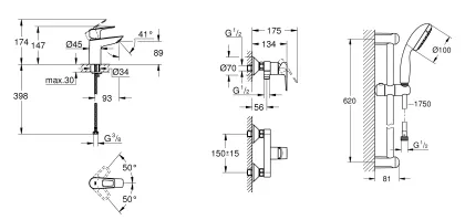 Комплект змішувачів для ванної кімнати Grohe BauLoop New (UA123220S0) — Photo 11