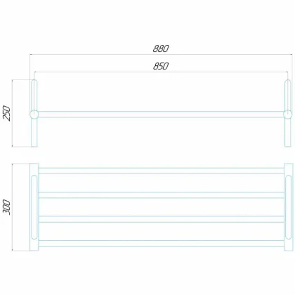 Полиця для взуття електрична 250x850 Deffi нержавіюча сталь (Хром, EF16, Ліве підключення) — Photo 2