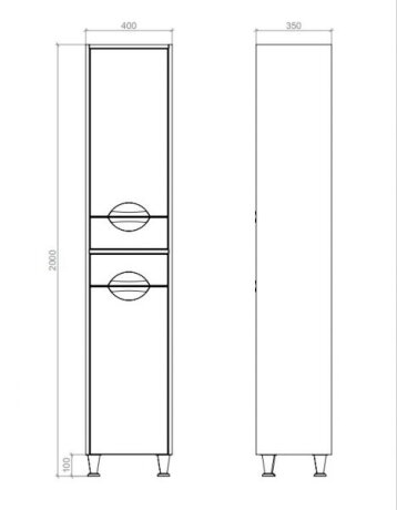 Пенал підлоговий з кошиком Лора 200х40х35 — Photo 1