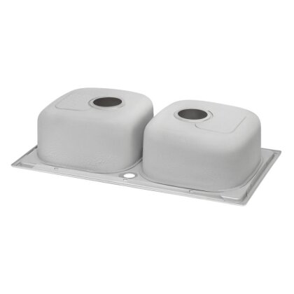 Кухонне миття з двома чашами Qtap 7843-B 0,8 мм Micro Decor (QT7843BMICDEC08) — Photo 4