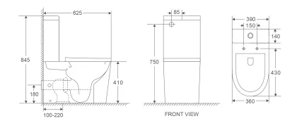 Унітаз-компакт Mixxus Premium Bevel-0401-T1 625x390x845mm, система змиву TORNADO 1.0 (MP6473) — Photo 3