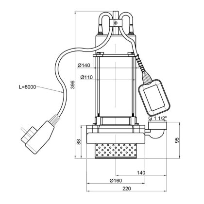 Насос дренажний Thermo Alliance QSD6-22-0,75 0,75 кВт — Photo 1