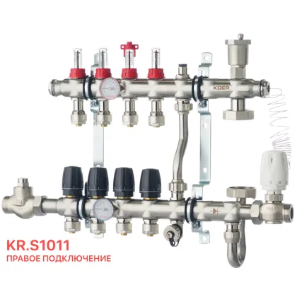 Колектор з вбудованим зміш. вузлом Koer KR.S1011-4 1 "х4 SUS304 і євроконус 3/4-16 (KR2927) — Photo 4