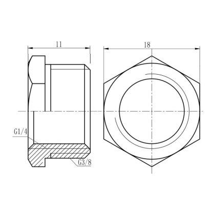 Футорка SD Forte 3/8&quot;х1/4&quot; ЗВ SF37496 — Photo 1