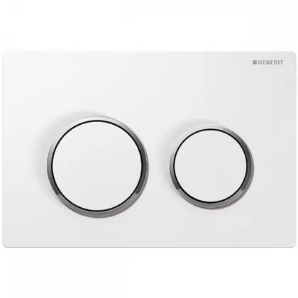 Змивна клавіша Geberit Omega20 біла, глянцевий хром.