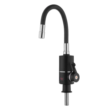 Проточний кран-водонагрівач з гнучким виливом для кухні Lidz Warm 064 LDWAR064GRE49094 Black/Grey — Photo 2