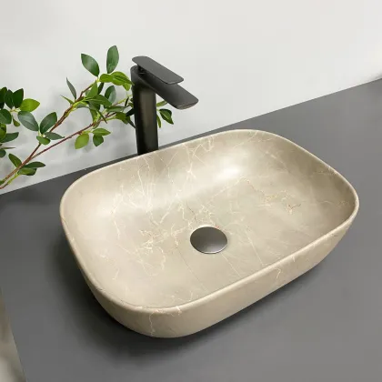 Умивальник (раковина) VBI RAVENNA BEIGE STONE MATT накладний — Photo 4