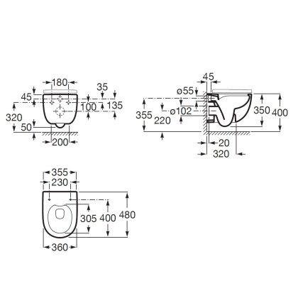 Комплект: MERIDIAN Rimless унiтаз пiдвiсний 48см, з сидiнням Slim + DUOFIX Basic монтажний елемент 112см, зi змивним бачком, без клавiши змиву — Photo 1