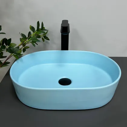Умивальник (раковина) VBI VERONA 50 BLUE MATT накладний — Photo 2