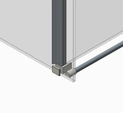 Бічна стінка до кабіни Koer SR SW01-90x200-TR-07 прозоре скло Easy Clean 8мм, графіт (KR5382) — Photo 2