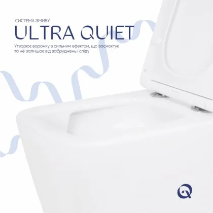 Унітаз підвісний Qtap Crow безобідковий з сідінням Soft-close QT05335170W — Photo 4