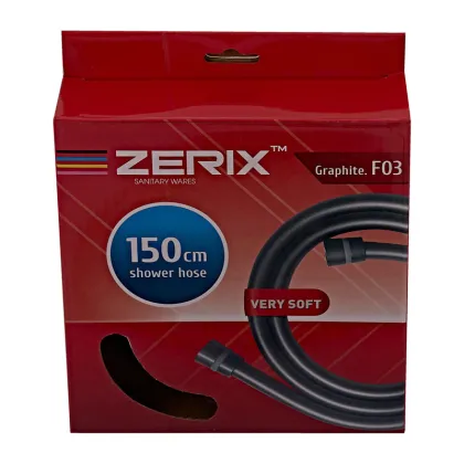 Шланг для душу Zerix Graphite.F03 150 см силіконовий  (колір графіт) (ZX5568) — Photo 2