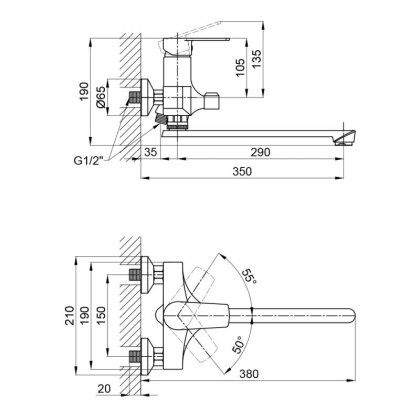 Змішувач для ванни Brinex 35W 005 — Photo 1