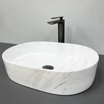 Умивальник (раковина) VBI VERONA 50 NATURE MARMO GLOSSY накладний — Photo 3