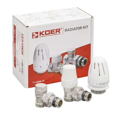 Комплект для підключення радіатора Koer SET-14 - 1/2"x3/4" (кутовий) з термоголовкою ЗЗ (KR3178) — Photo 6