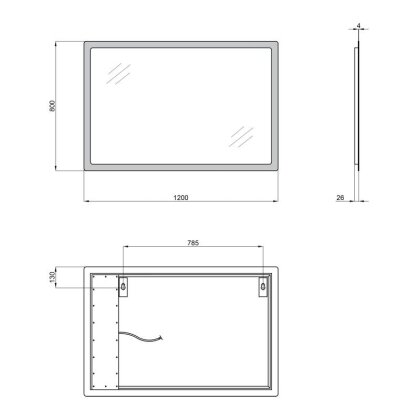 Дзеркало Qtap Aquarius 1200х800 з LED-підсвічуванням QT217850701W — Photo 1