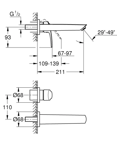 Змішувач для раковини Grohe Eurosmart на 2 отвори M-Size (293382433) — Photo 4