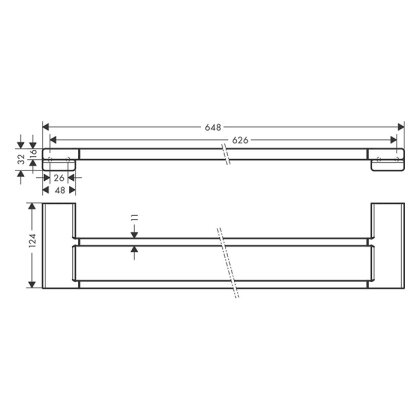 Тримач рушників HANSGROHE ADDSTORIS 41743670, чорний — Photo 1