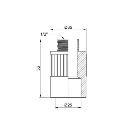 Муфта PPR Alfa Plast 25х1/2&quot; ЗР — Photo 1