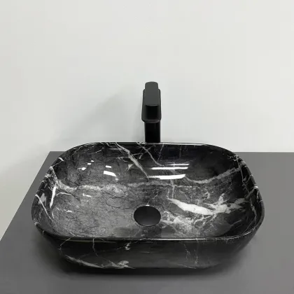 Умивальник (раковина) VBI RAVENNA BLACK OPAL GLOSSY накладний — Photo 1
