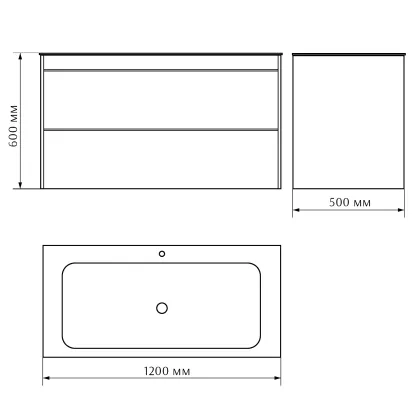 тумба + умивальник VILLEROY&amp;BOCH FINION, 120см, білий матовий — Photo 2