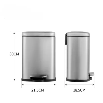 Відро для сміття з плавним закриттям прямокутне Mixxus Premium Style-TC0305 SS Color 5л колір нержавійка (MI7060) — Photo 12