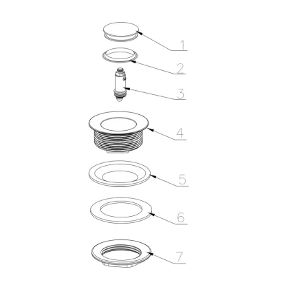 Донний клапан для ванни Koer PW-06-01 1 1/2'' автоматичний СLICK-СLACK (Колір хром) (KR5799) — Photo 7