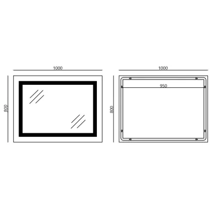 Дзеркало Mixxus WARM MR02-100x80 з Led Touch, Anti-fog, димером, регулятором яскравості, годинником (MI6935) — Photo 12