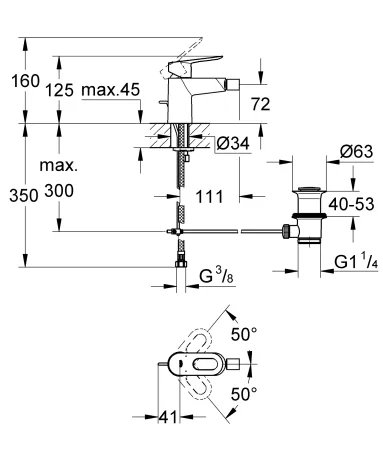 Змішувач для біде Grohe BauLoop (23338000) — Photo 1