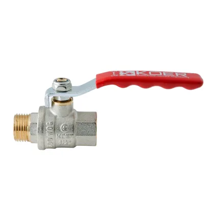 Кран кульовий ГШВ Koer Extreme KE.215-15 - 1/2" FM ручка "важіль" червона (KR5750) — Photo 3