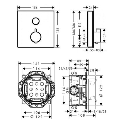 Змішувач для душу HANSGROHE SHOWER SELECT 15737600+01800180, хром — Photo 1