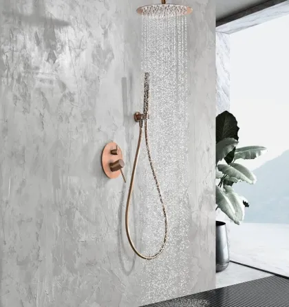 IMEX MONZA BRUSHED ROSE GOLD Набір для душу, PVD матове рожеве золото — Photo 1