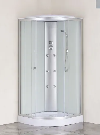 Бокс душовий з гідромасажем Mixxus STRONG SBH02-90x90x215-FB SATIN низький піддон (MI6890) — Photo 2