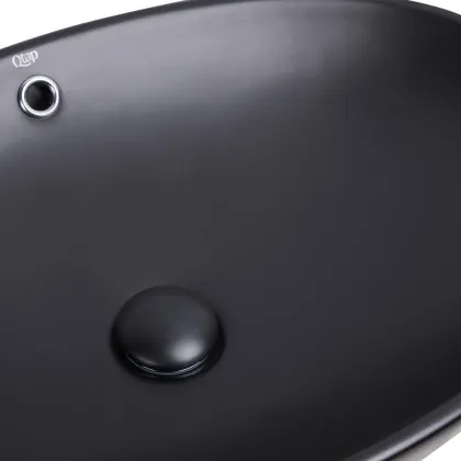 Раковина-чаша Qtap Dove 625х415х150 Matt black з донним клапаном QT063077MBMB — Photo 4