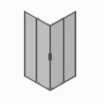 Душова кабіна без піддону Koer SR SC10-90x90x195-TR-12 прозоре скло Easy Clean 6мм, матове золото (KR5943) — Photo 5