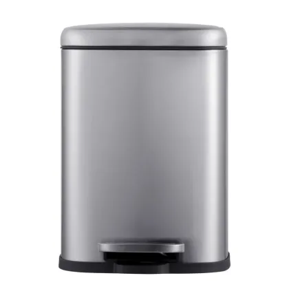 Відро для сміття з плавним закриттям прямокутне Mixxus Premium Style-TC0305 SS Color 5л колір нержавійка (MI7060)