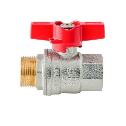 Кран кульовий ГШМ Koer Extreme KE.218-20 - 3/4" FM ручка "метелик" червона (KR5760) — Photo 3