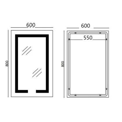 Дзеркало Mixxus HARD MR06-60x80-CASE з Led Touch, Anti-fog, димером, регулятором яскравості, годинником (MI7157) — Photo 1