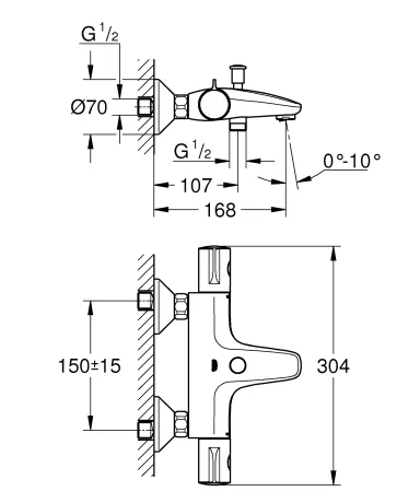 Термостат для ванни Grohe Grohtherm 800 (34576000) — Photo 1