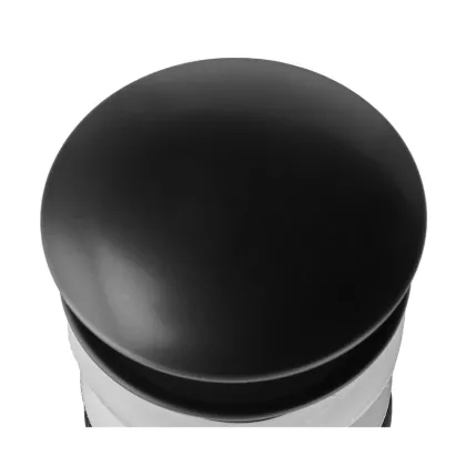 Донний клапан для раковини без переливу ZERIX BV-02 BLACK автоматичний (Click-Clack) (Колір чорний) 1 1/4'' (ZX6018) — Photo 4